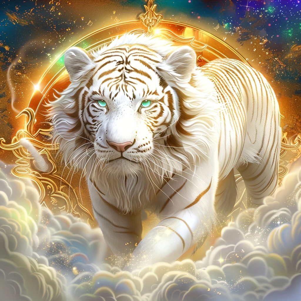

1pc 40x40cm/15.7x15.7in Diy 5d Diamond Art Painting Without Frame, Fierce Tiger Full Rhinestone Painting, Diamond Art Painting Embroidery Kit, Handmade Home Room Office Wall Decor