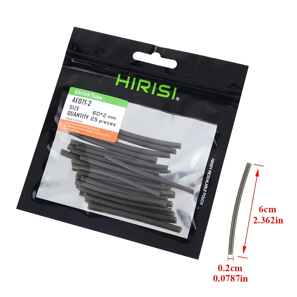 Image of Hirisi 25pcs Carp Fishing Rigs Shrink Tube Heating Shrink Tube Size 1mm 2mm 3mm Carp Fishing Accessories