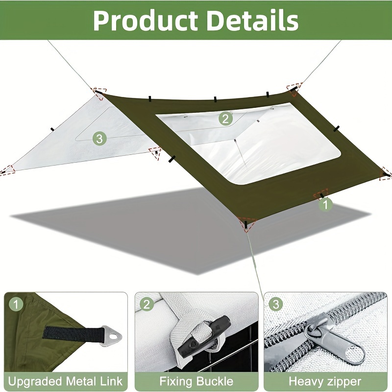 Camping Tarp Waterproof 5000mm Rain Fly Uv Upf50 Tent Tarp Multifunctional Shelter For Backpacking Hiking Traveling Ft Sports Outdoors Temu Temu