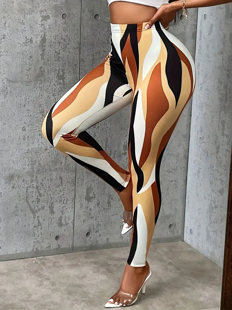 print high waist leggings casual skinny stretchy leggings for womens clothing details 7