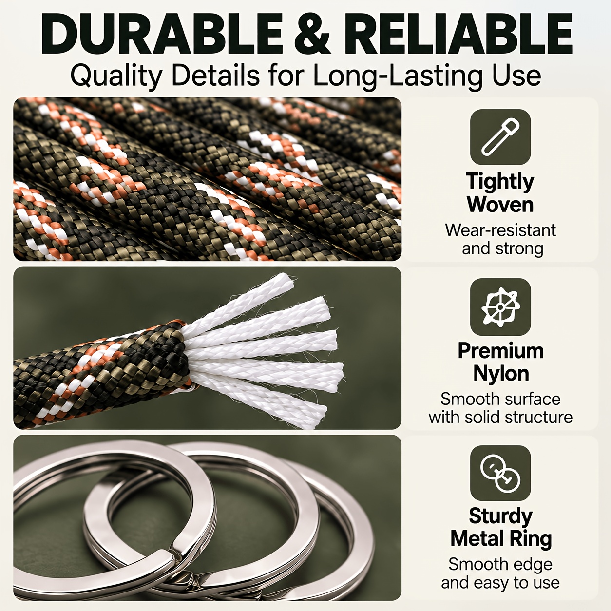 9.1-Meter Long Paracord Set with Metal Grommets