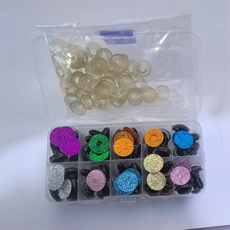 80 vnt. Spalvingi Saugūs Akių Rinkinys – Patvarios Plastikinės Akutėlės Rankdarbiams, Amigurumi Gyvūnėliukų Gaminimui ir DIY Projektams