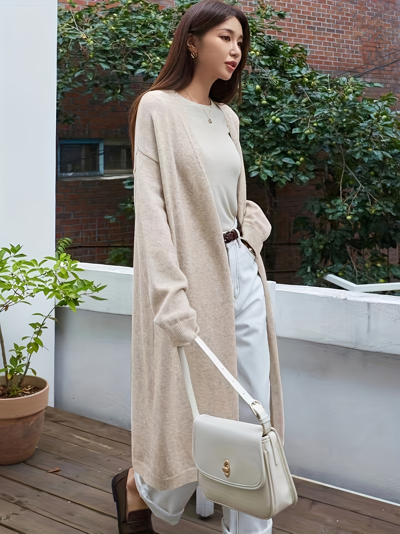 Damen Strickjacke Langarm Von GRECERELLE - Leichter Cardigan Mit Taschen