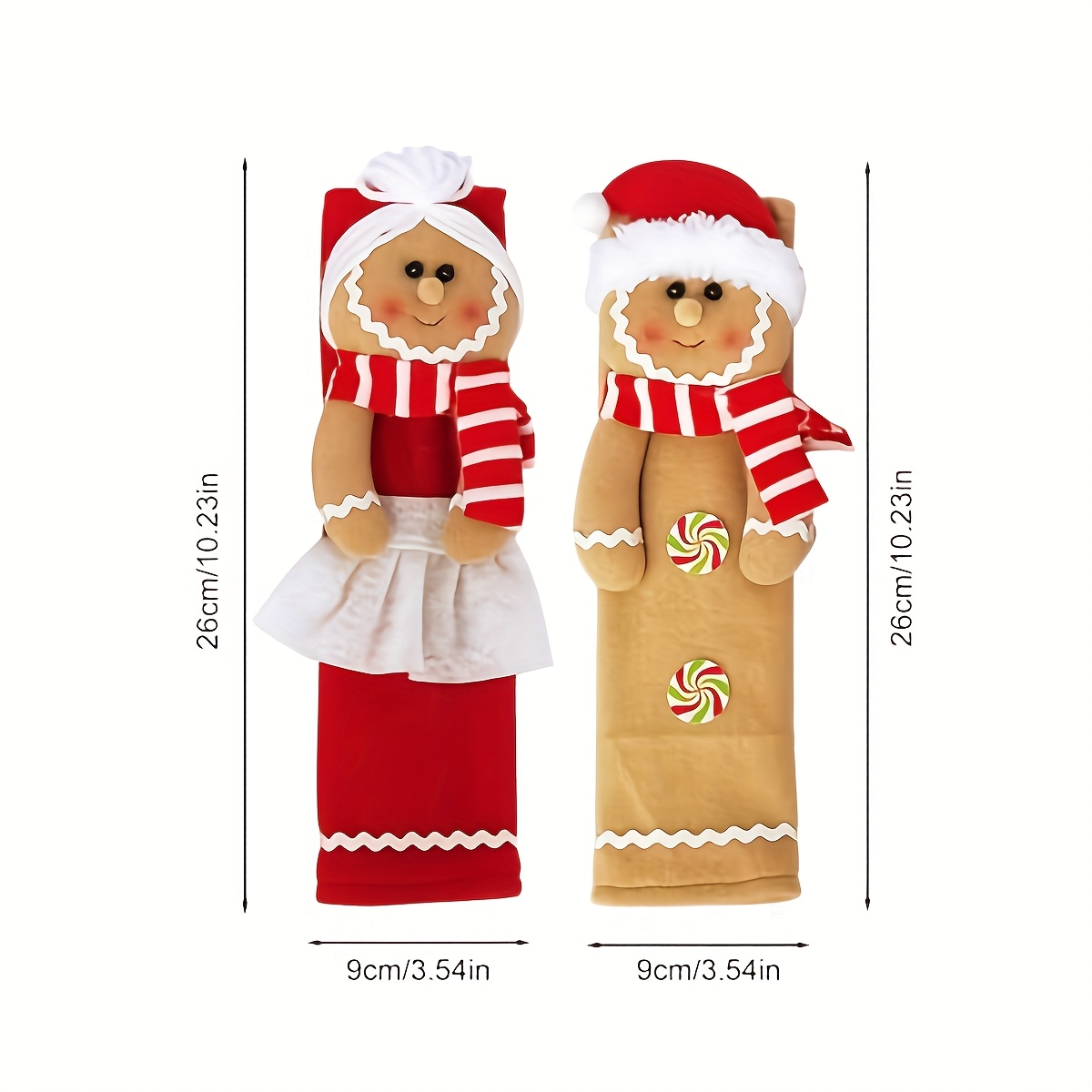 TEMU 2pcs Gingerbread For Man Refrigerator Door Handle Covers, Cabinet Door Hangers Suitable For Fridge,, Dishwasher, Washing Machine - No-power