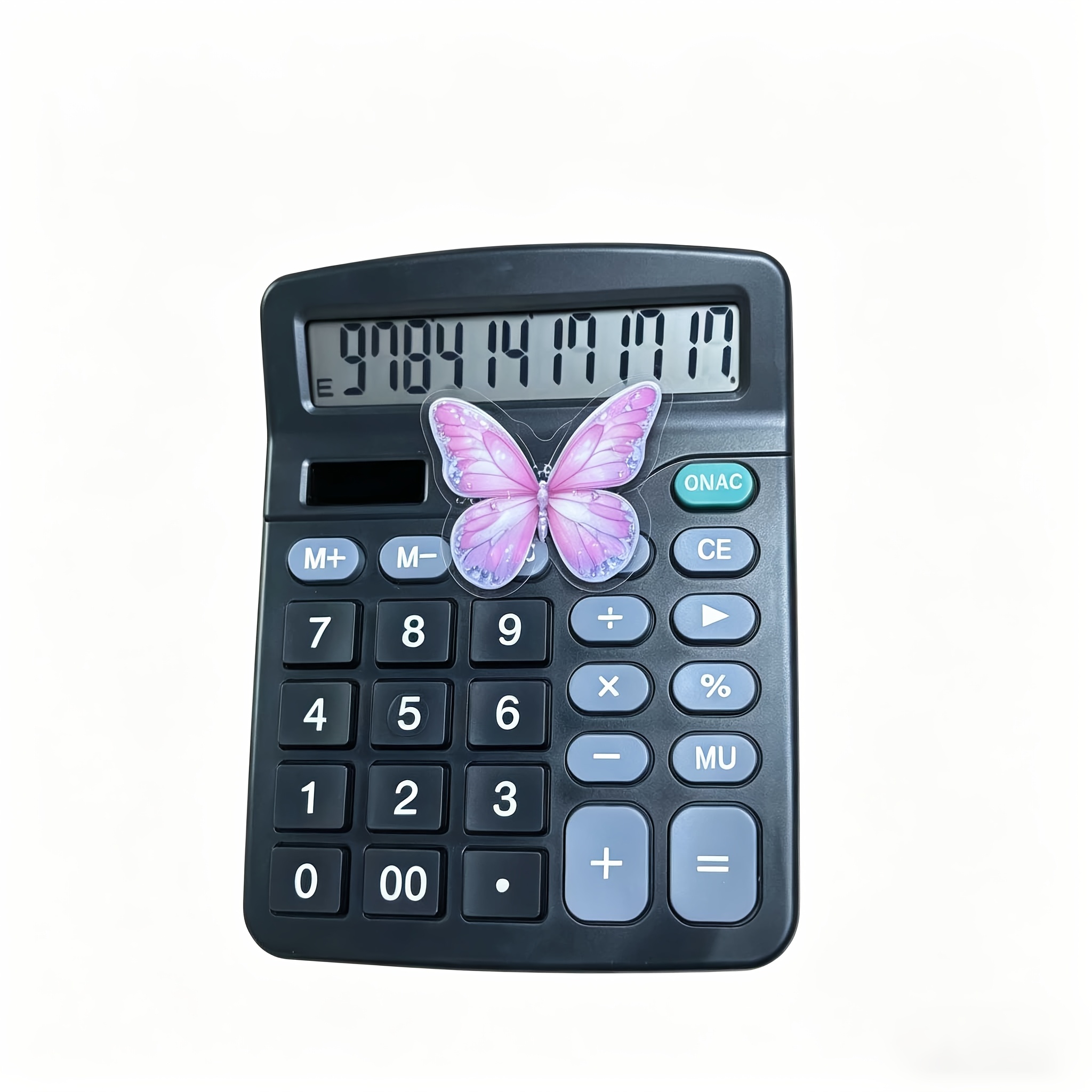 TEMU 1pc Office Business Financial Calculator 12-digit Display Electronic Calculator Large Screen Large Button Durable Solar + Battery Supply Mode