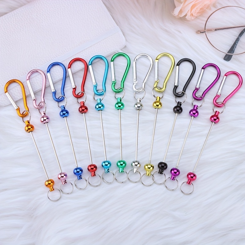 TEMU 10pcs Beadable Keychain Bars, Colorful Blank Bead Keychain Bulk Metal Beadable Keychain Bars For Crafts Pendant Jewelry