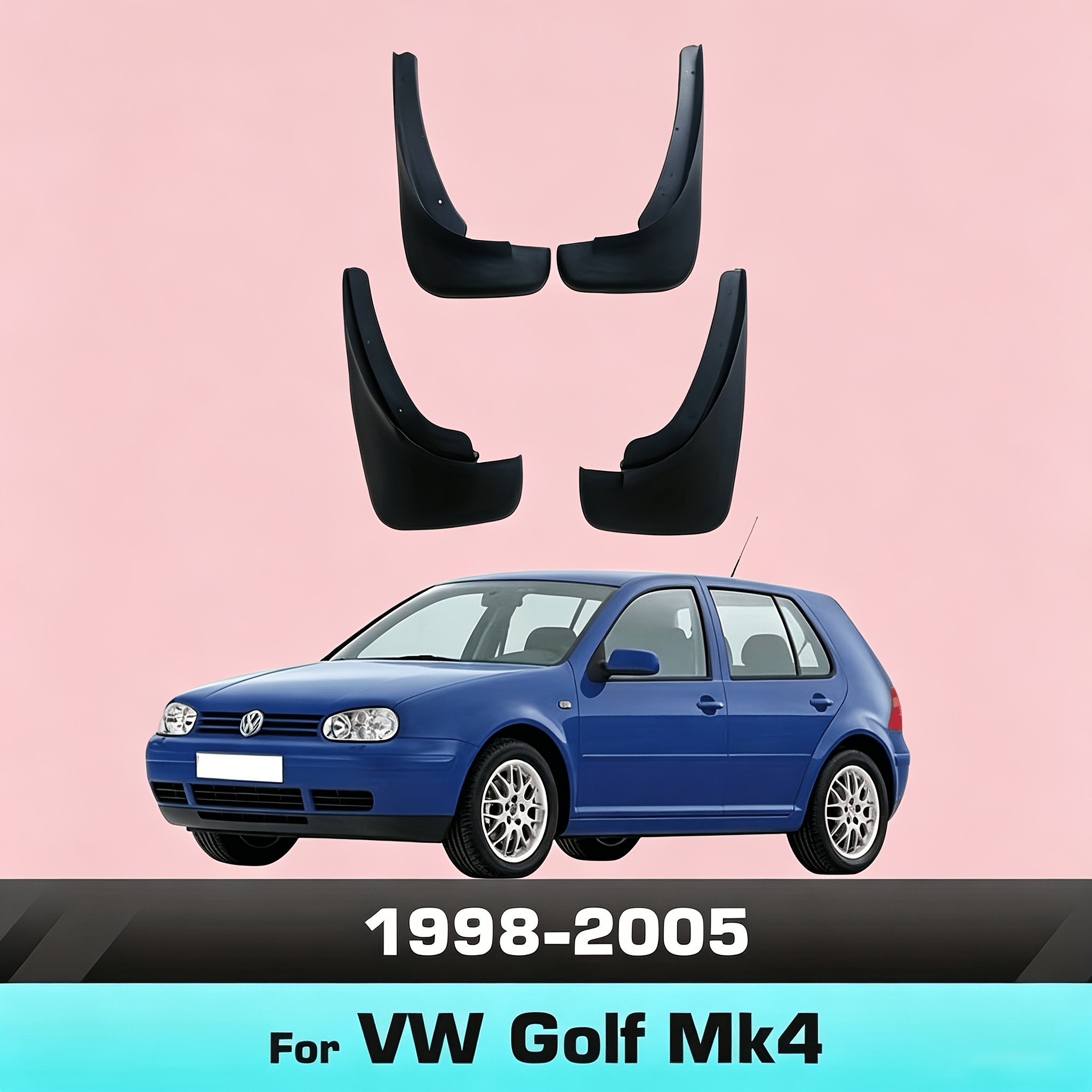 TEMU Suitable For Golf Mk4 Bora Jetta 1998 1999 2000 2001 2002 2003 2004 2005 Bumper Mudguard Splash Guard Mudguard 4pcs/set Car Additions