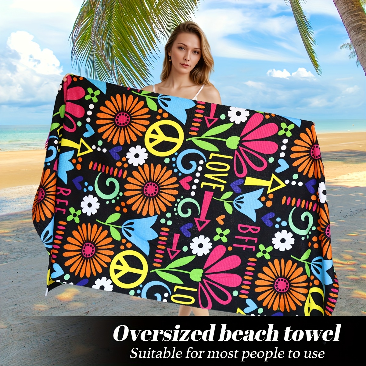 Oversized Microfiber Beach Towel Soft Quick Dry Pool Blanket_voghion.com