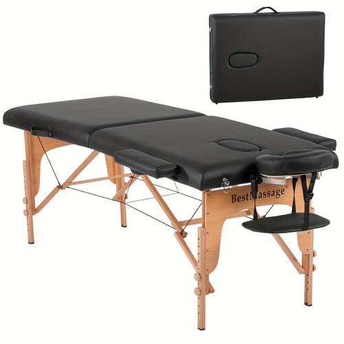 table massage bed spa bed pu portable 84 inches 2 fold heigh adjustable massage table bed carry case facial cradle salon tattoo bed
