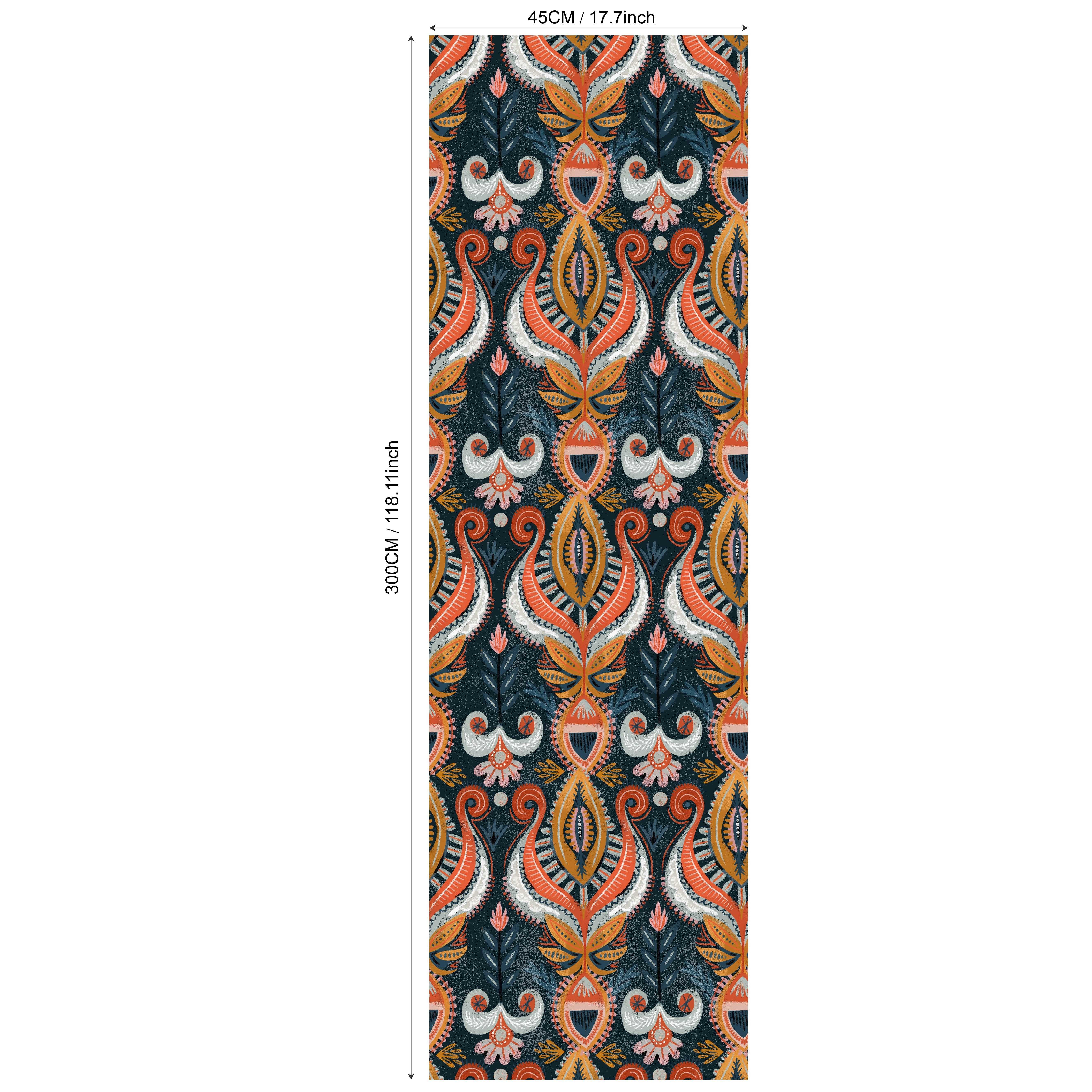 TEMU Retro Floral Peel-and-stick Wallpaper, Waterproof Plant Wall Stickers For Renovation, Removable Beautiful Murals, Home Decor, Wall Art, Wall