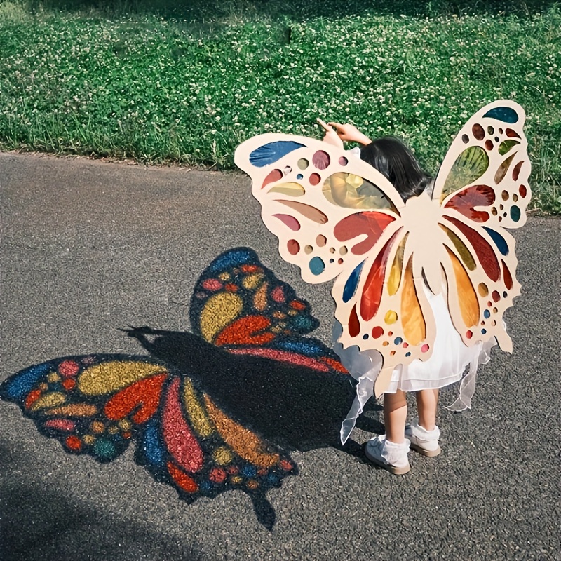 

4pcs Diy Butterfly Wings Craft Kit - Handmade Light & Shadow Decorations, Creative Paper Art Supplies