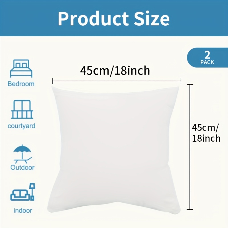 TEMU 2pcs Set Of Pillows - Decorative Substitute For Down Pillows - White Pillows For Beds And Sofas, Luxurious Soft And Fluffy Living Room Pillows,