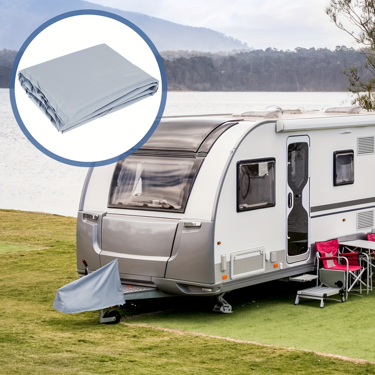 Image of 1pc Rv Cover For Towing Hitch- Heavy Duty Materials Universal Fit For Towing Hitch Covers- Rvs & Trailer Hook Cover- Black Or Silvery