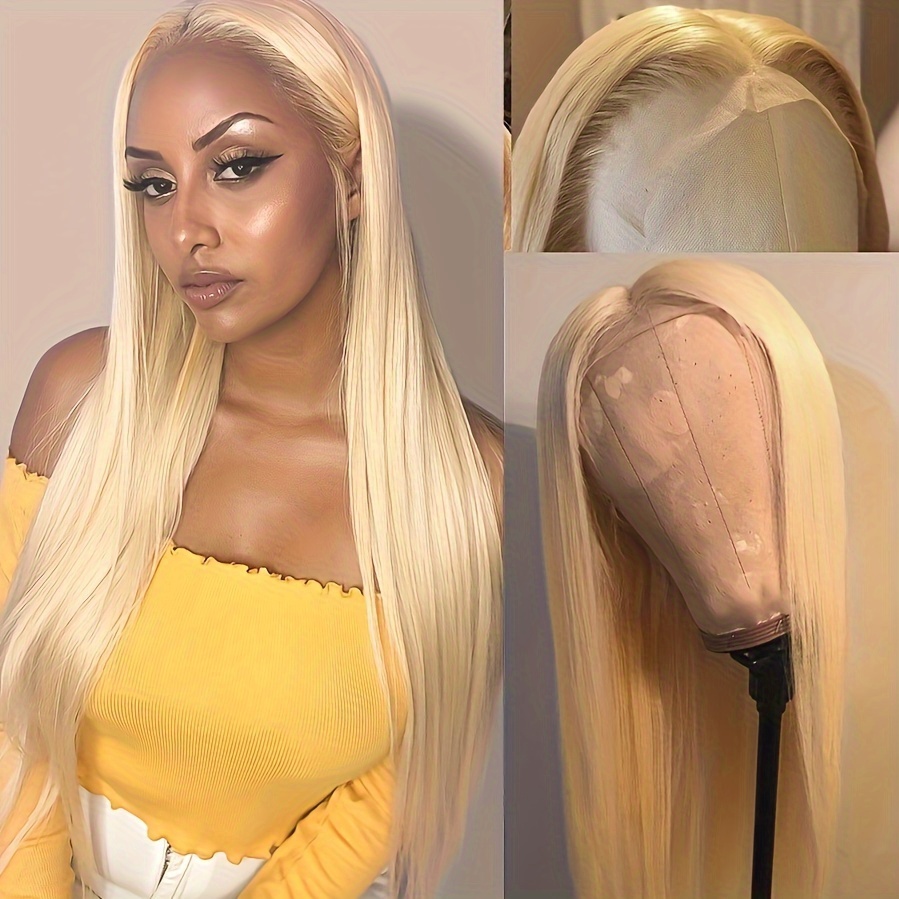 

150% 13x4 Human Hair Wig 613 Blonde Long Straight Wig 13x4 Lace Front Human Hair Wig For Women Pre Plucked Natural Hairline With Baby Hair