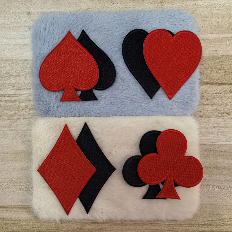   con   di poker a forma di cuore,   di  ,   ricamato, indossabile, stirabile, per riparare   in felpini, zaini e borse scolastiche