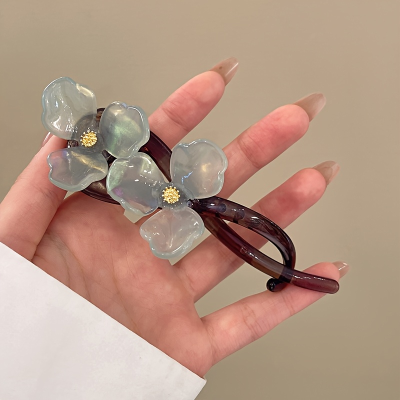 set of 4   twist clips made from stylish vinegar material simple hairpins for women suitable for updos at the back of     everyday and casual wear Product details 1