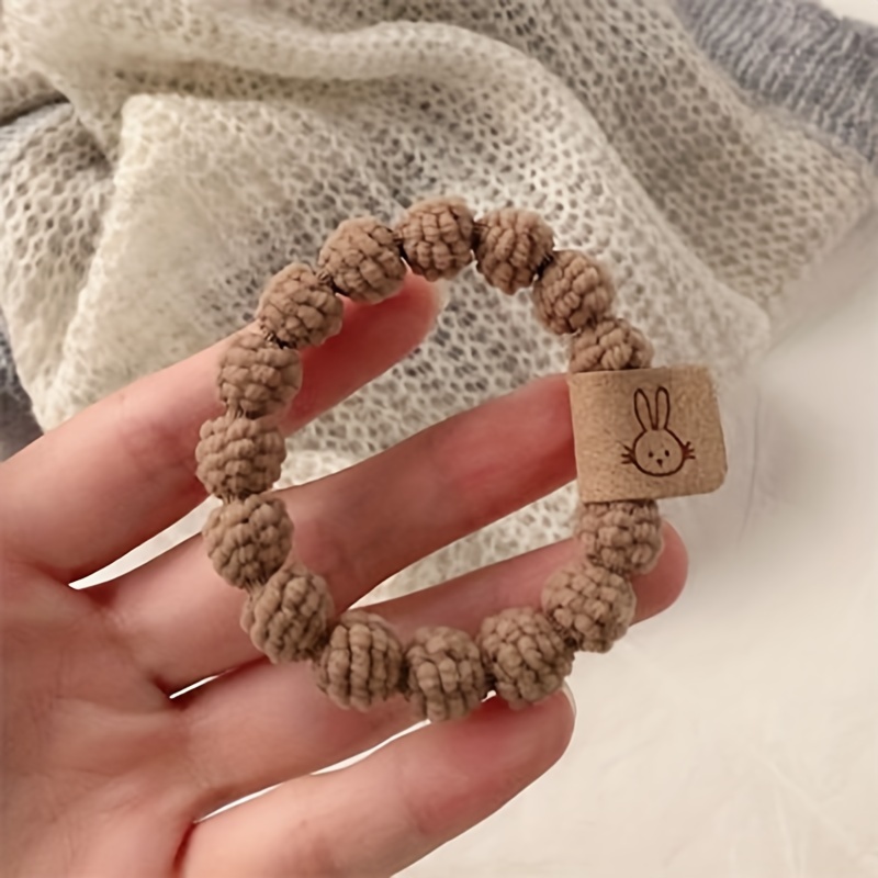 5pcs High Elastic Rabbit Hair Ties, Durable and Versatile