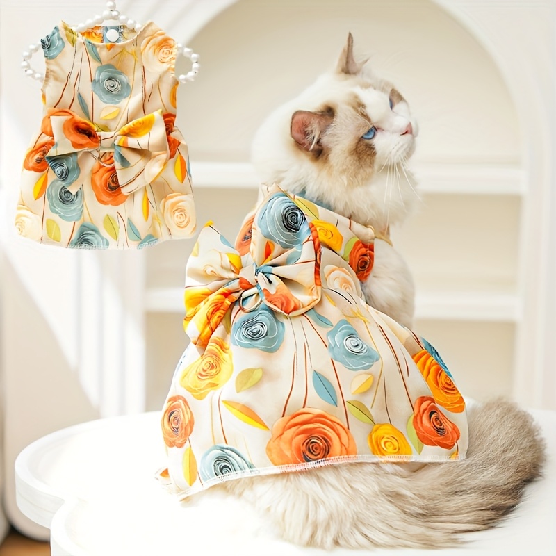 Mini-Halsband Für Hunde & Katzen – Blumenmuster, Weiches Veloursleder, Verstellbar (Größe M, Rosa)