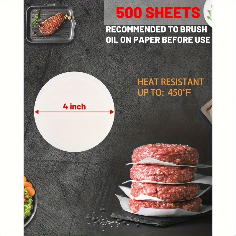 500pcs of high quality non stick meat paper food grade water   used for     baking barbecue freezing candy packaging multi functional use without battery Product details 3
