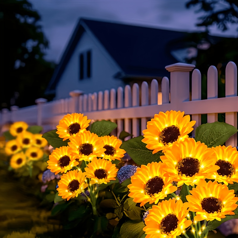 guirlande solaire de tournesols, lampe décorative avec 6 tournesols, détection dénergie lumineuse,   automatique/sous-  en  , cadeau pour   des mères et   des pères,   pour jardin ou pelouse Détails du produit 5