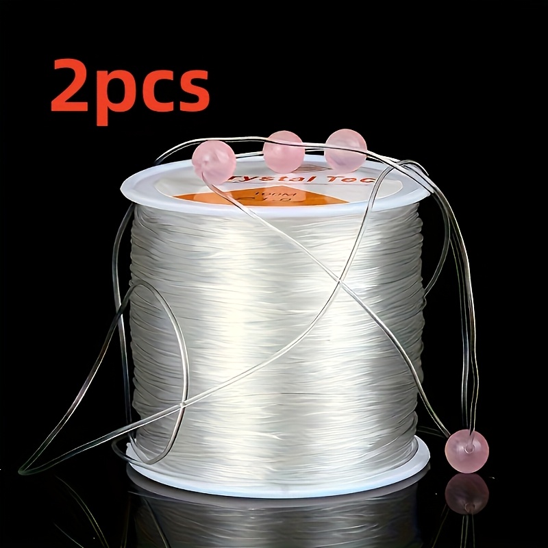 2 stück große spulen transparentes elastikband 0,5-1,5 mm dicke – hochdehnbares klarsicht-beadschnur für diy-schmuckherstellung, armbänder, halsketten – langlebige bastelmaterialien für handmade accessoires, schnur zur armbandherstellung, glänzende oberfläche, glatte textur