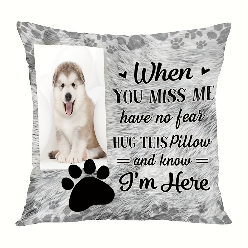 

Custom Pet Memorial Pillowcase - Personalize With Your Dog Or Cat Photo, Soft Short Plush, 18x18 Inch, Zip Closure - Perfect For Sofa & Bedroom Decor (pillow Not Included)