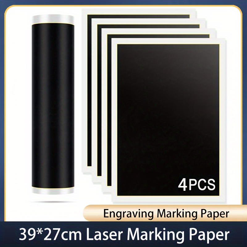 4 piece large soft light finish laser engraving marking paper 39x27cm recyclable black transfer paper for ceramics glass metal