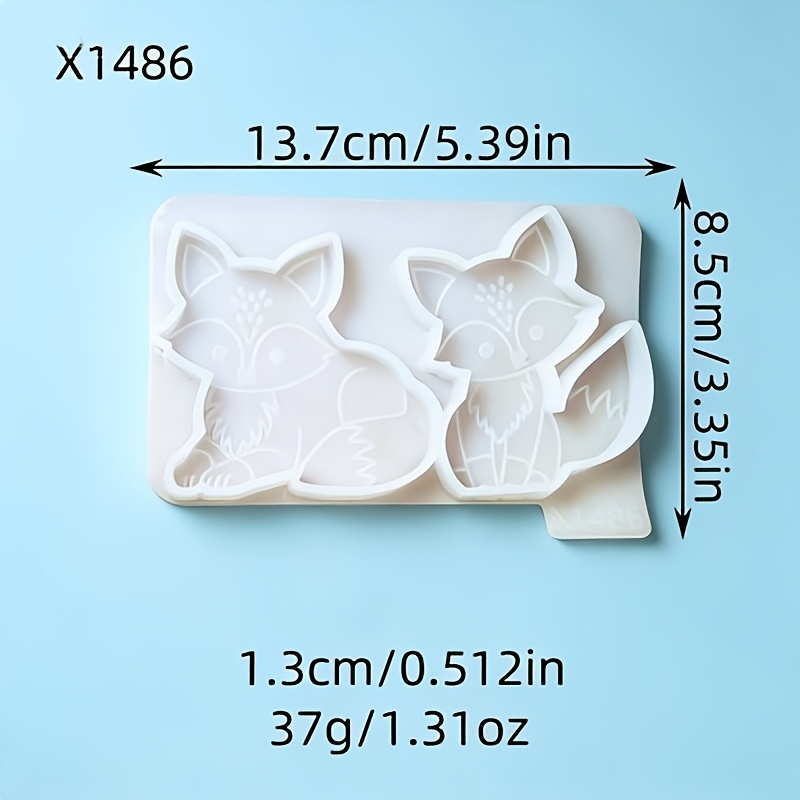 TEMU Resin Silicone Mold - A Small Fox Friend Playing Three-dimensional Display Piece Casting Mold For Handmade Small Fox Shape Tabletop Office Desk