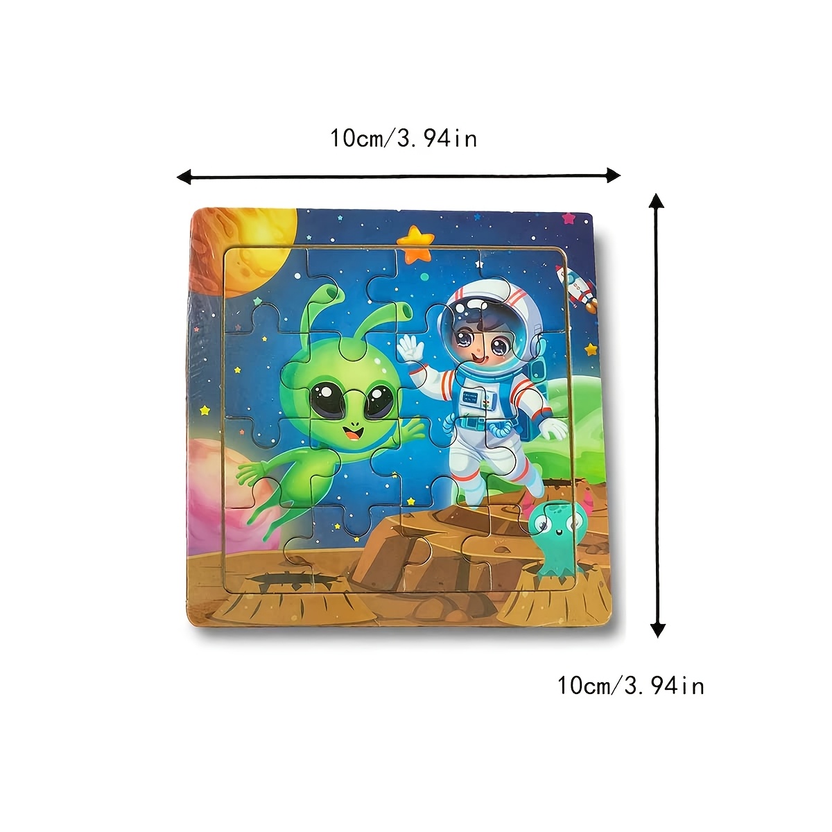 3 Pcs Random Pattern Outer Space Wooden Jigsaw Puzzles for Kids