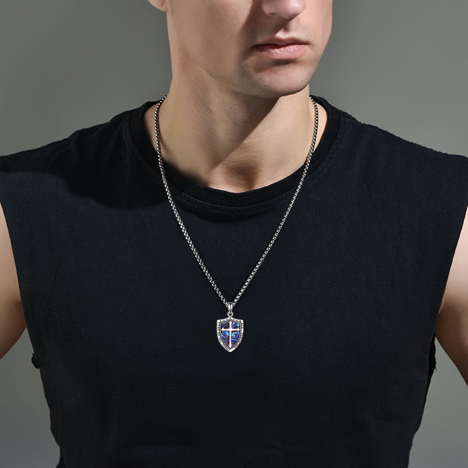 YFN Sterling Silver Cross Necklace Display