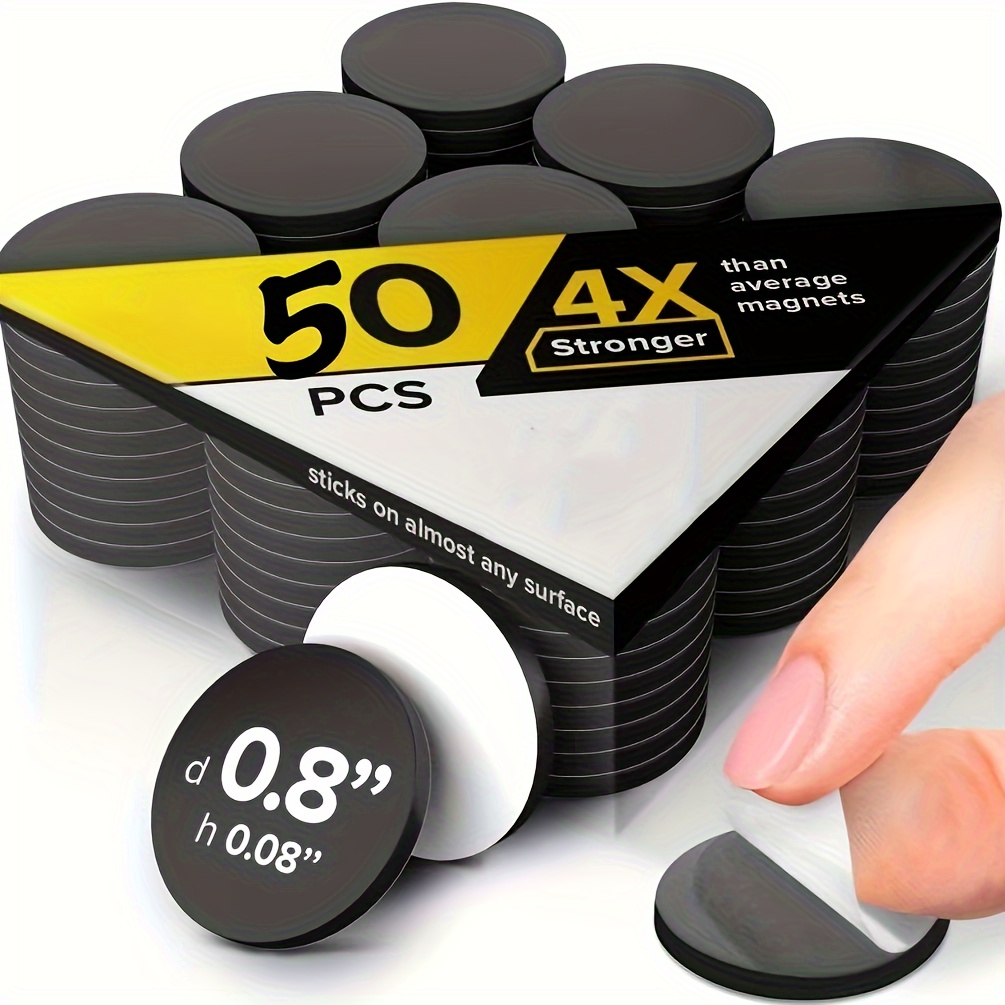 

Peel & Stick Magnetic Dots - 0.8" Self-adhesive, Flexible Rubber Circles - Easy Alternative To Squares, Stickers, & Tape - Assorted Piece Sizes (50/30/20/10pcs)