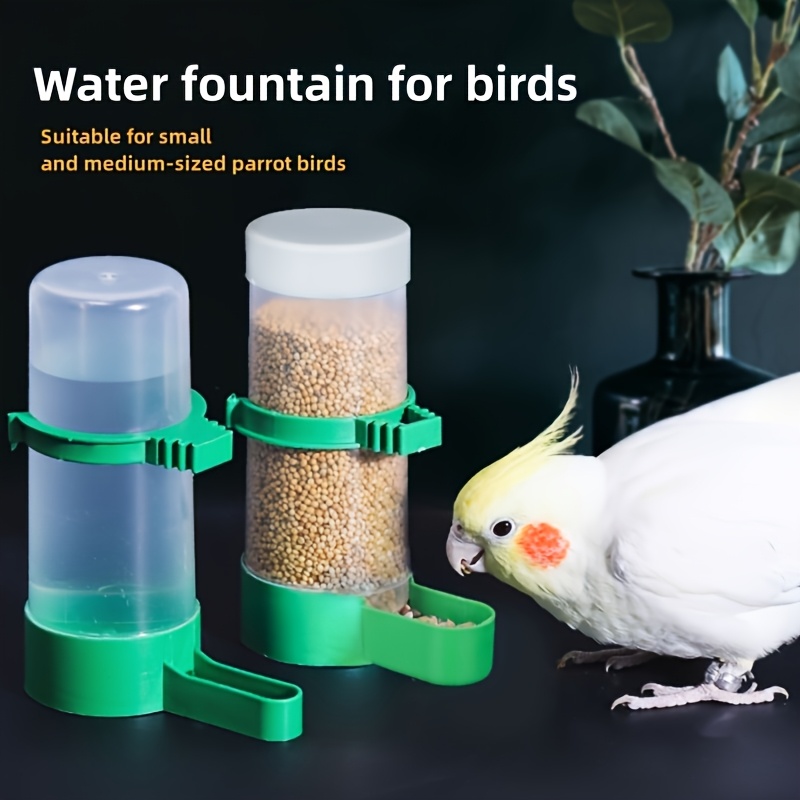 

2pcs Bird Feeder Set For Parrots & Small Birds - Automatic Food Dispenser And Waterer Combo, Plastic, Bird Feeders For Outside, Birdcage, Drinking Machine