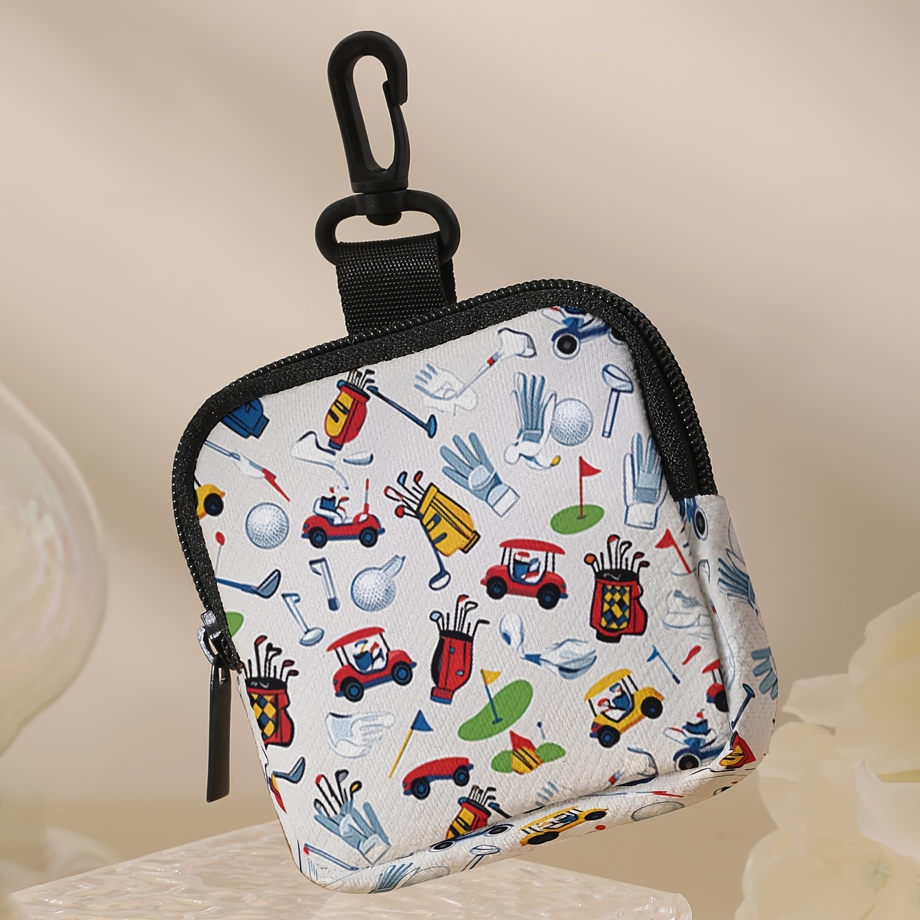 TEMU Porte-monnaie pour femmes, porte-monnaie imprimé pour équipement de golf, mini sac de rangement de type crochet, clé portable, pilule, petit sac