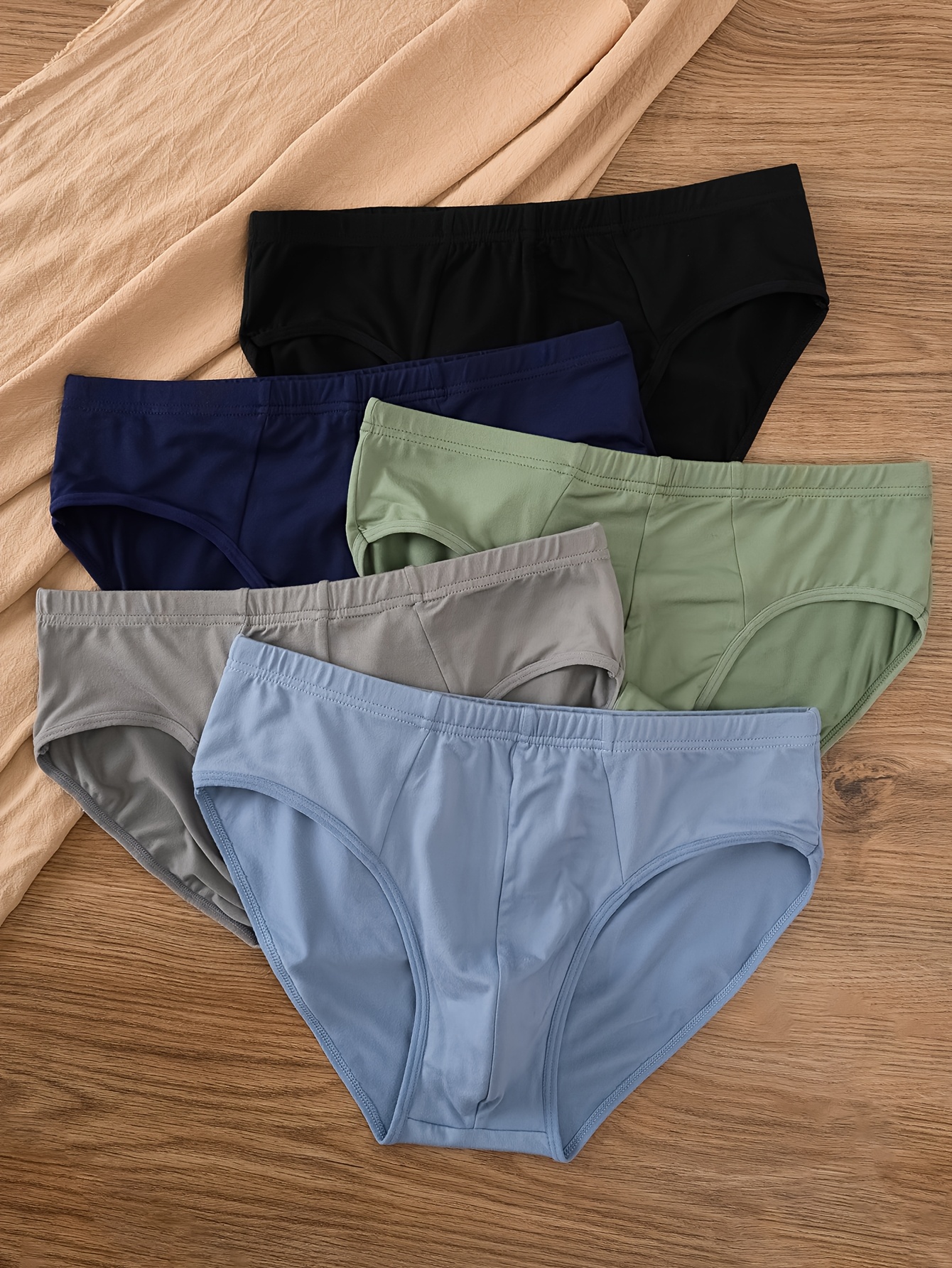 5 pc mens fashion underwear elegant loose comfortable and breathable fashionable and   print underwear briefs   in large sizes