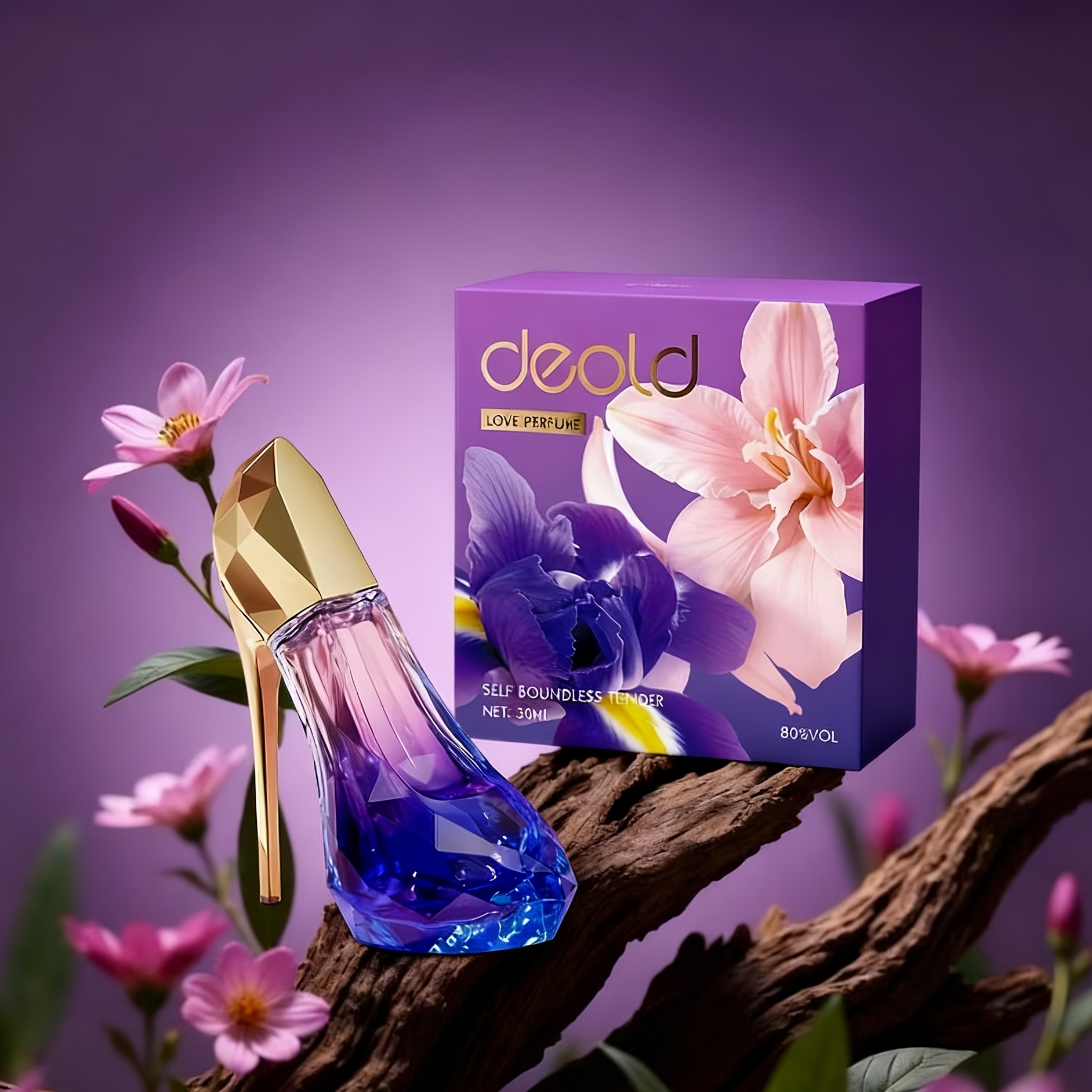Image of 30ml Purple High-heeled Shoe Shaped Perfume Bottle Floral Fragrance Christmas/ Birthday/ Valentine's Day Gift For