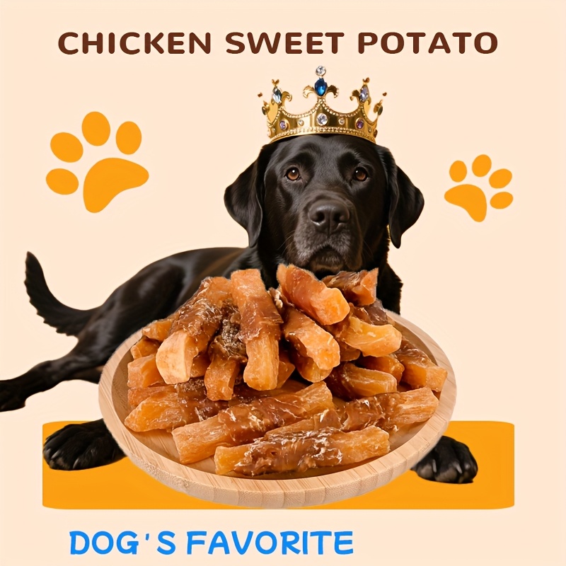 TEMU Dog Training Treats - Chicken & Duck Wrapped Sweet Potato Snacks, Healthy Puppy Reward For Obedience , Ingredients -behaved Pets (packed
