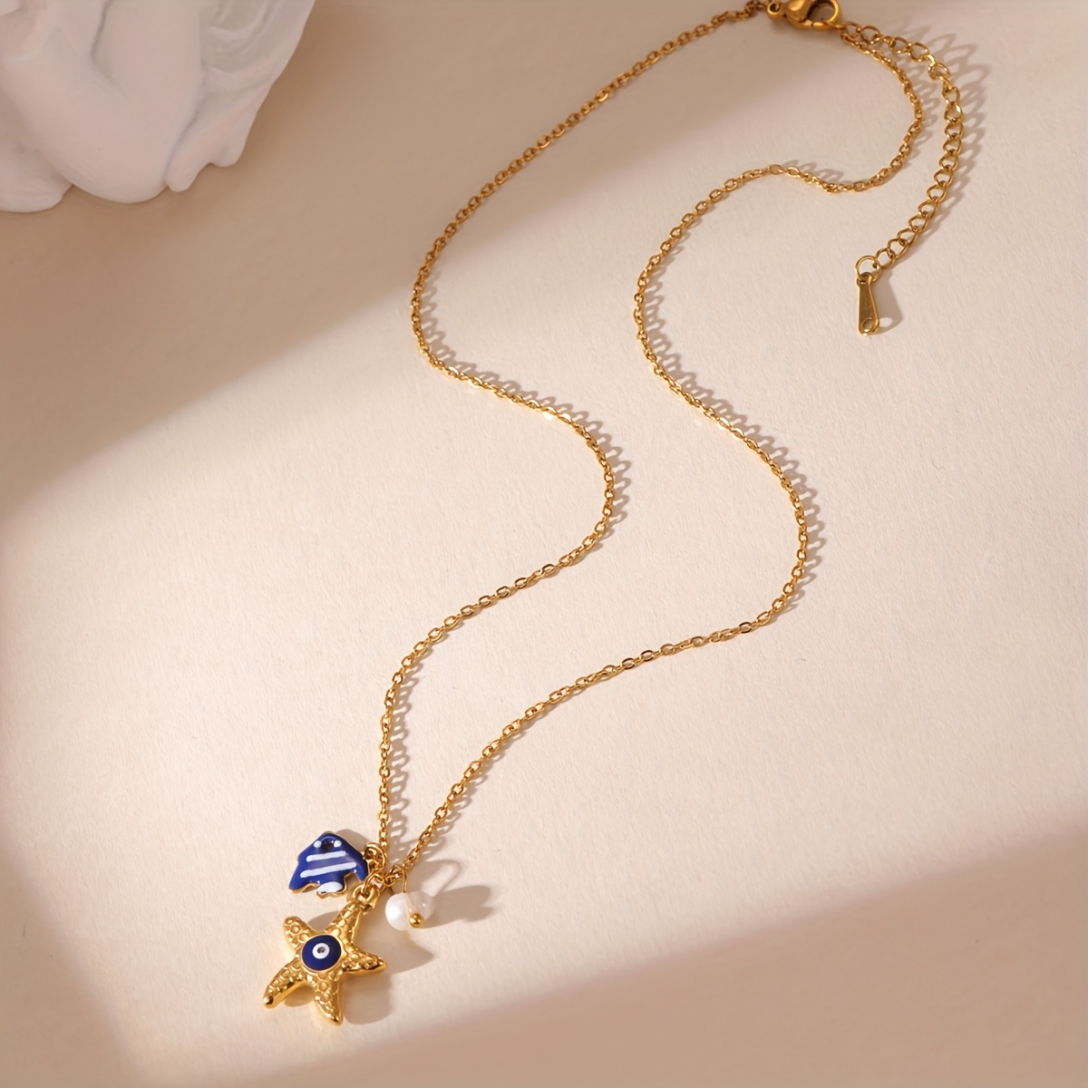 Women's 18K Real Plated Stainless Steel Starfish Necklace