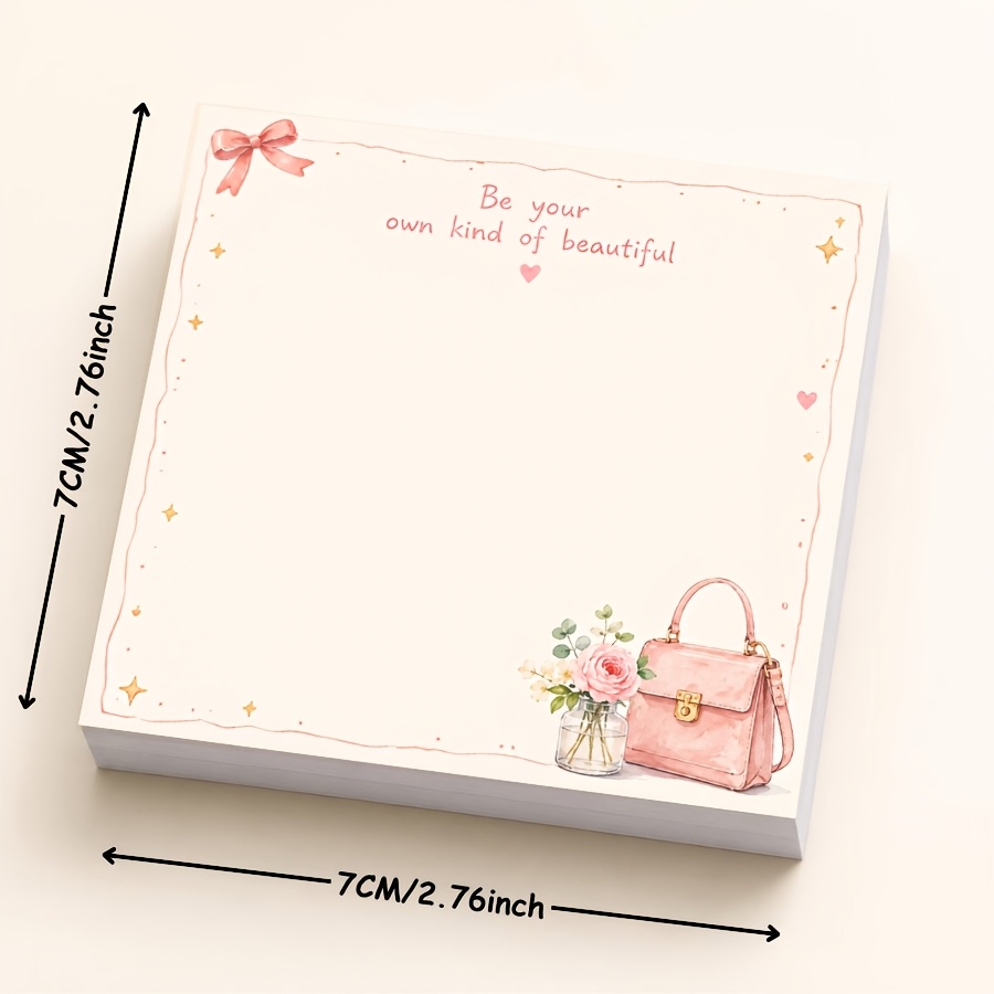 TEMU Bloc-notes élégant avec nœud floral, design rose tendance pour la planification, listes de tâches et notes quotidiennes