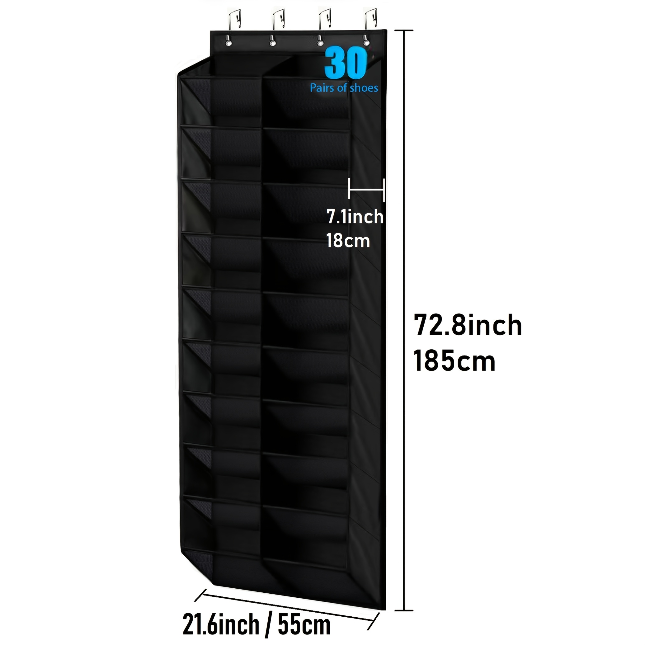 TEMU A Large Capacity Hanging Storage Can Hold 30 Pairs Of Shoes, Made Of Non-woven Fabric With 20 Wide Compartments, Designed To Be Mounted On The