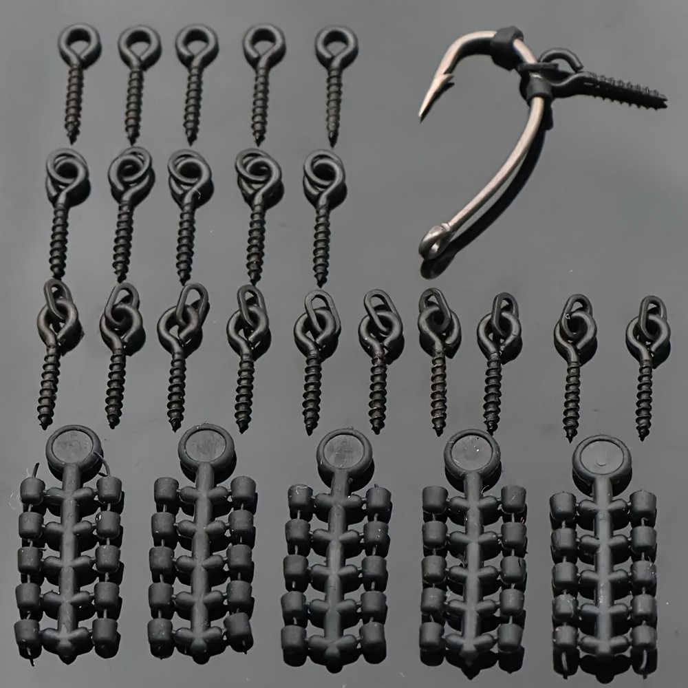 

20pcs European Carp Fishing Accessory Kit - Plastic Hook Stoppers, Beads & Lure Screws For Boat And Freshwater Angling