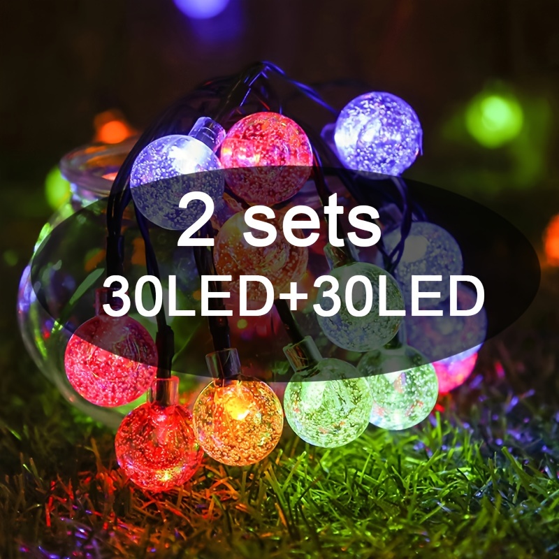 30 LED Ball Solar String Lights - Outdoor Fairy Party Lights For Patio, Garden & Yard