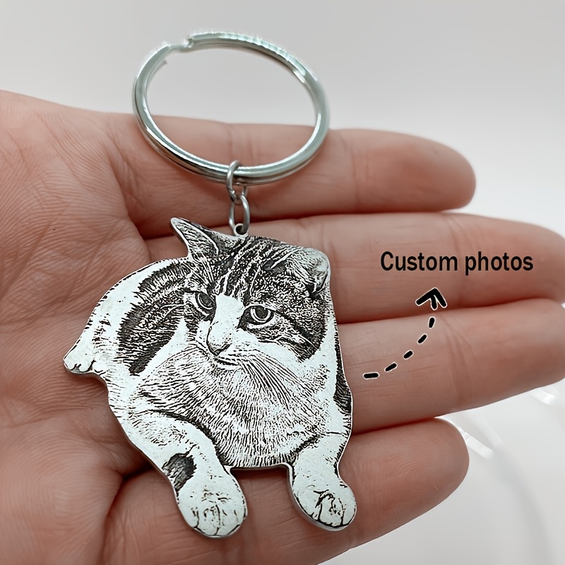 Image of Pet Memorial Keychain - Stainless Portrait Pendant | Cat/dog Farewell Memorial Gift - Thoughtful Gifts For Christmas/valentine's Day/mother's Day