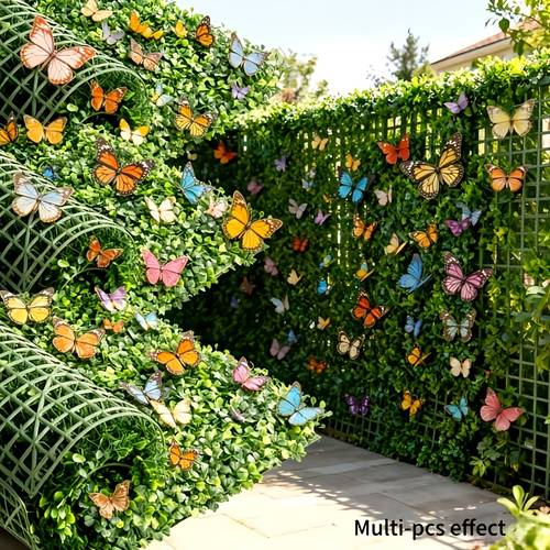 11pcs pack grass and 10 butterflies realistic artificial ivy privacy fence panel outdoor greenery screen all weather durable garden wall uv resistant fence outdoor privacy and greenery decoration