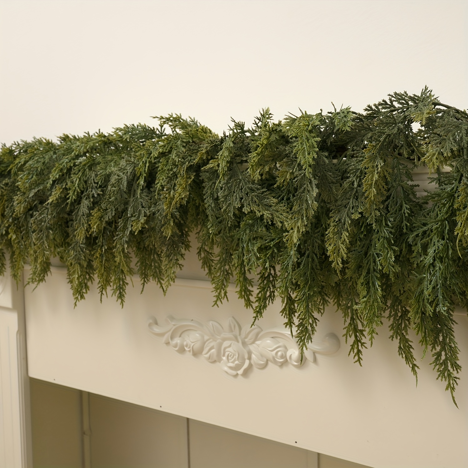 

6ft Artificial Pine Needle Garland, Realistic Wreath, For Tabletop Centerpiece, Holiday Decor, , Christmas Decoration