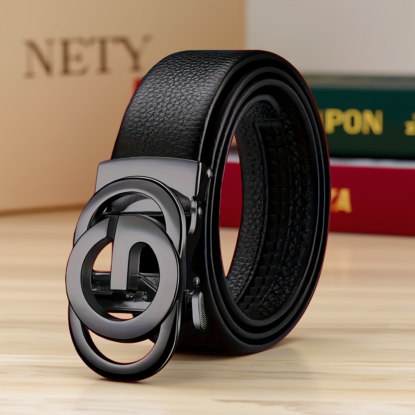 TEMU 1-pack Luxury Business Fashion Belt Men's Leisure Belt, Business Belt Outdoor Belt, Work Belt, Leather Outdoor Belt Gift Belt
