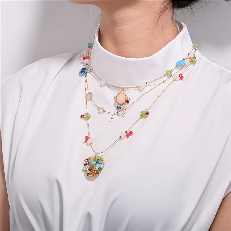 925 Sterling Silver Layered Love Beaded Necklace