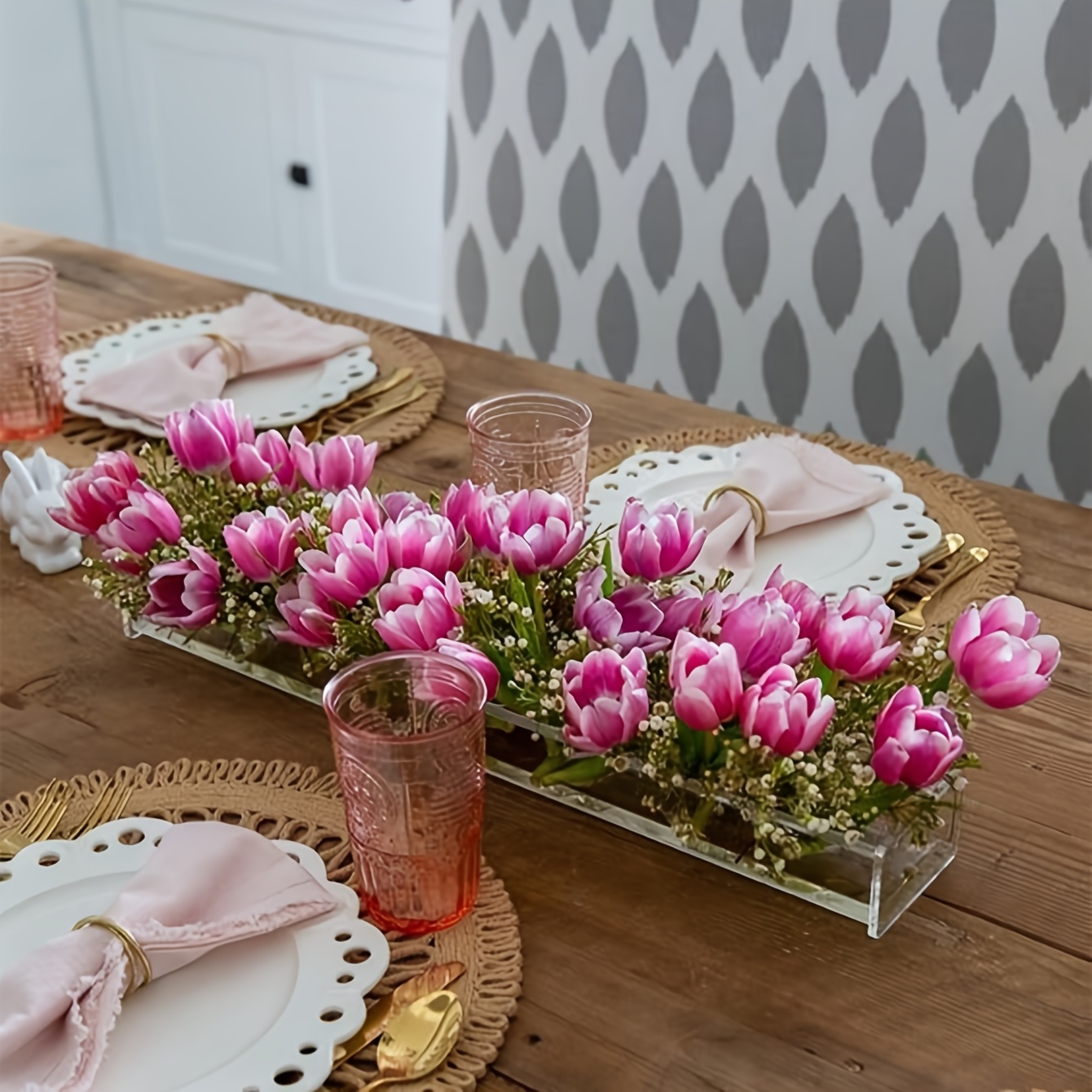 1pc acrylic transparent rectangular hydroponic vase   dining table center decoration decorative vase   home flower box storage rack suitable for birthday parties weddings home decoration vases decorative boxes 8