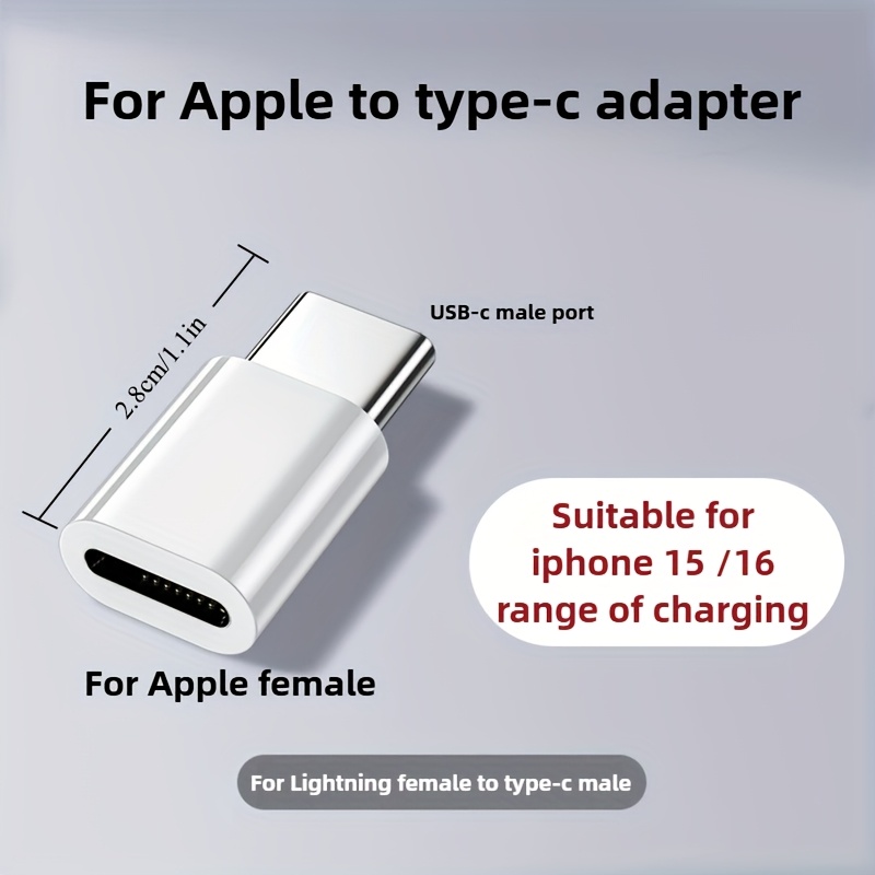 2pcs Set, Suitable for Iphone Lightning to USB C Adapter, C-Type Charger Interface, Suitable for Iphone16/15 Charger