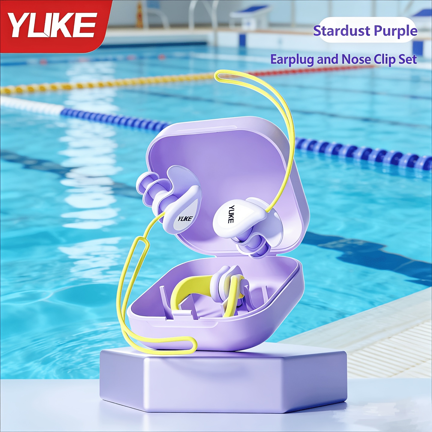 Swimming Earplugs and Nose Clips Set with Storage Box