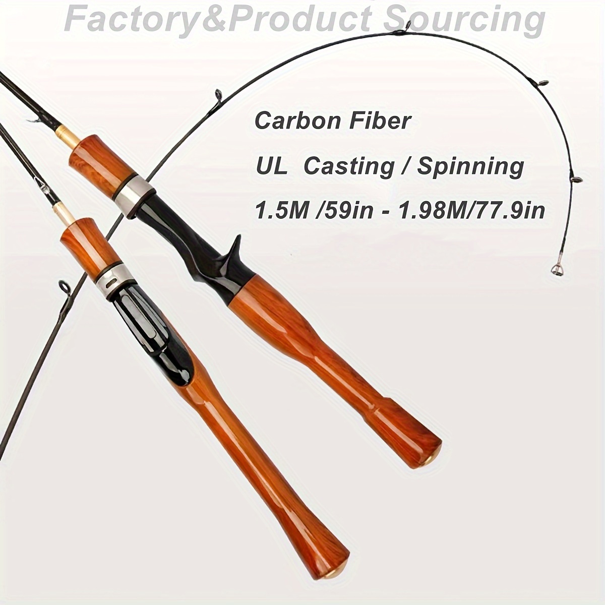 Ultralight Carbon Fiber Fishing Rod 2 Sections Cork Handle - Temu